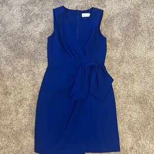 Like New Royal Blue Faux Wrap Dress with Bow